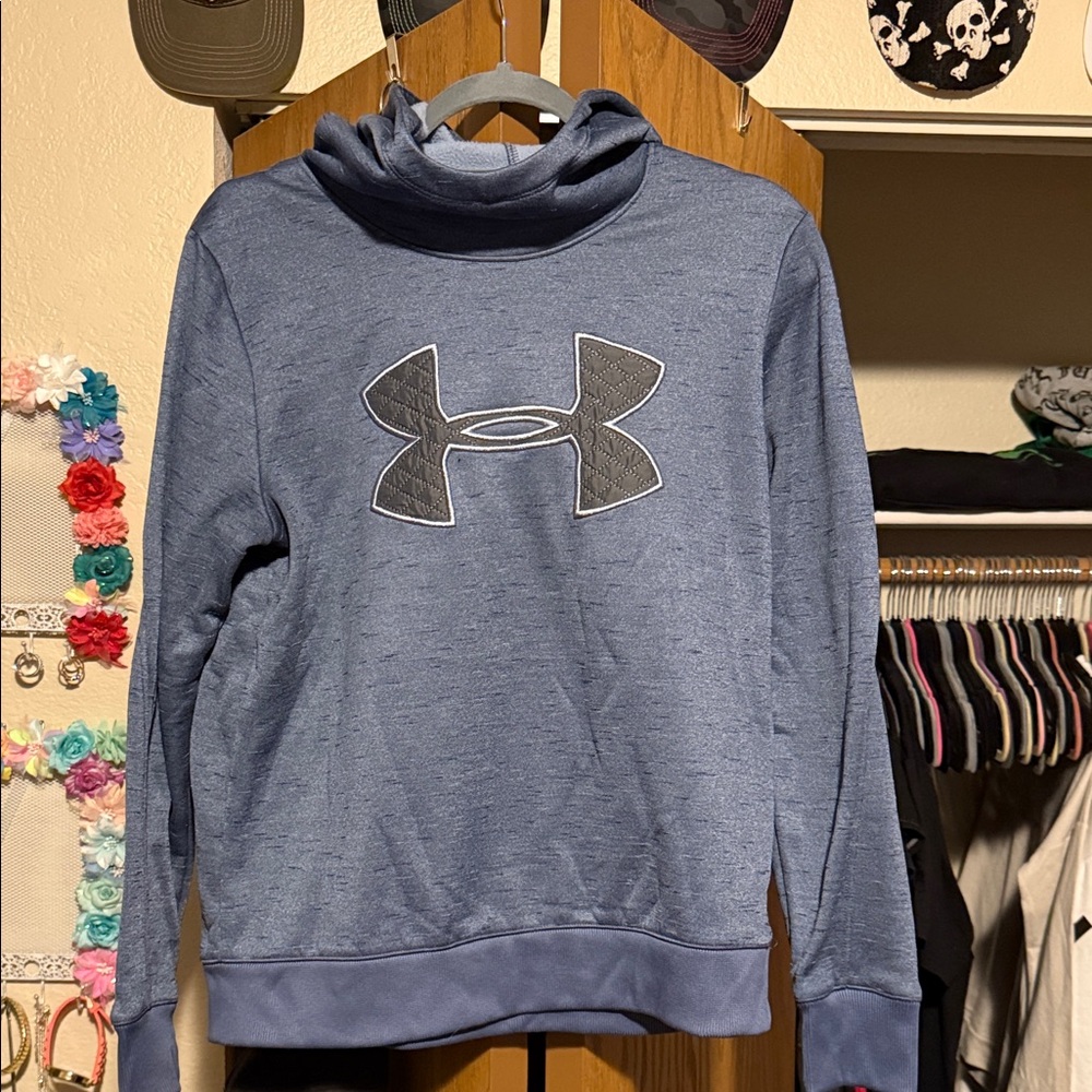 Under Armour Women's Heathered Blue Cowl Neck Sweater